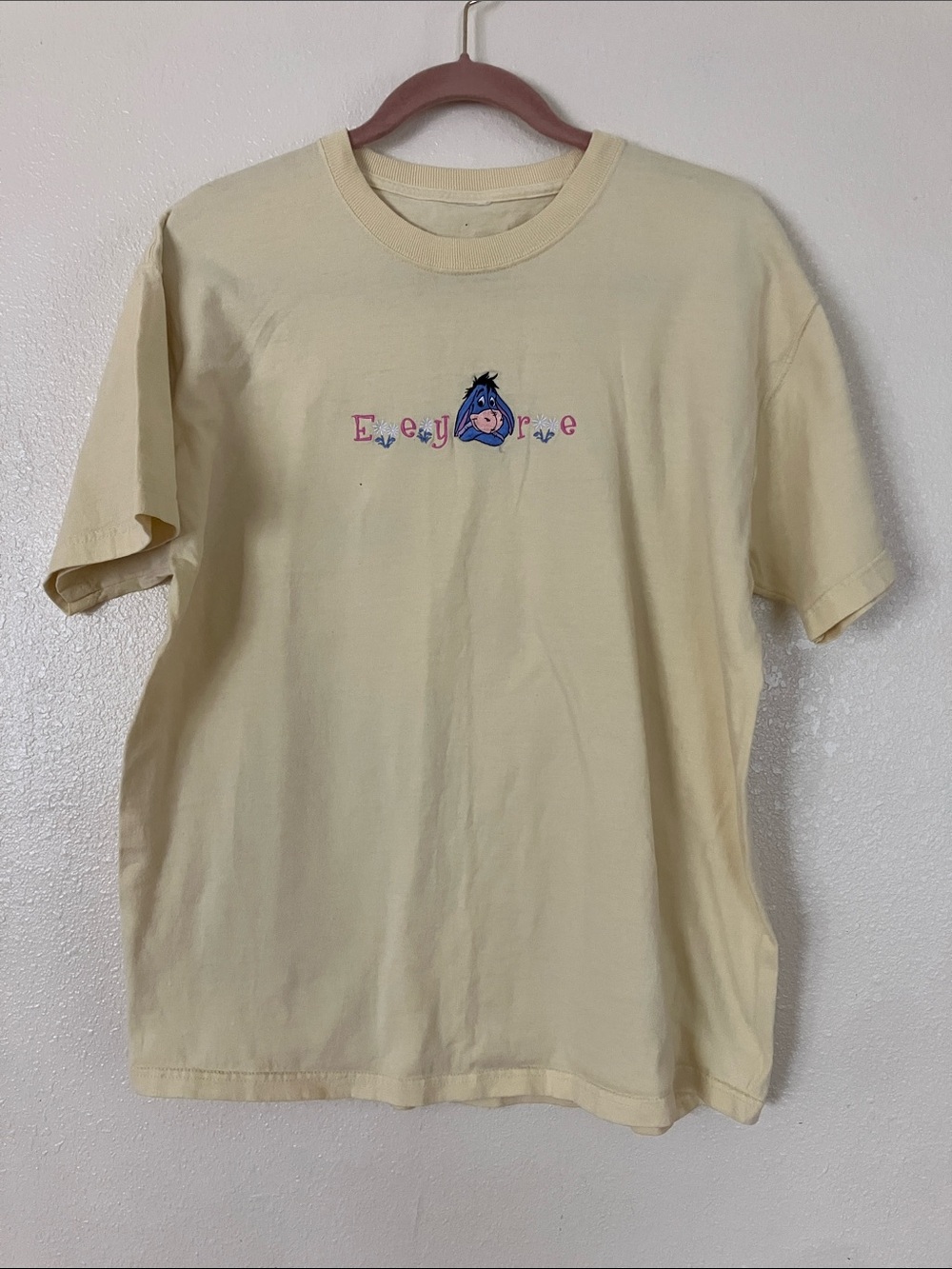 VTG Disney Eeyore Butter Yellow T Shirt, XL